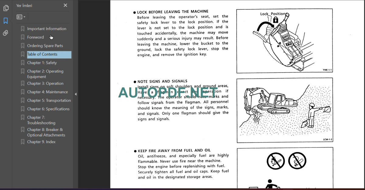 SK160LC MARK IV OPERATORS MANUAL