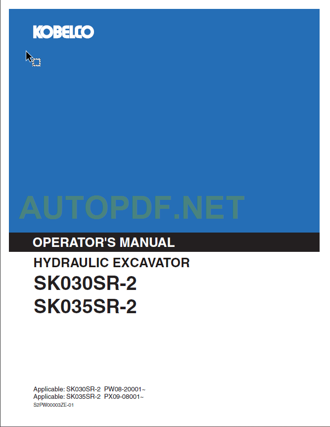 SK030SR-2-SK035SR-2 OPERATOR'S MANUAL