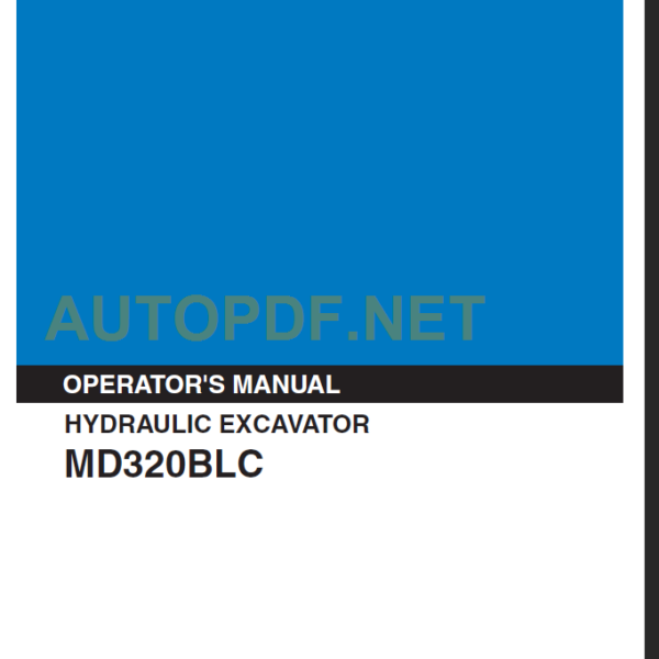 MD320BLC OPERATOR'S MANUAL