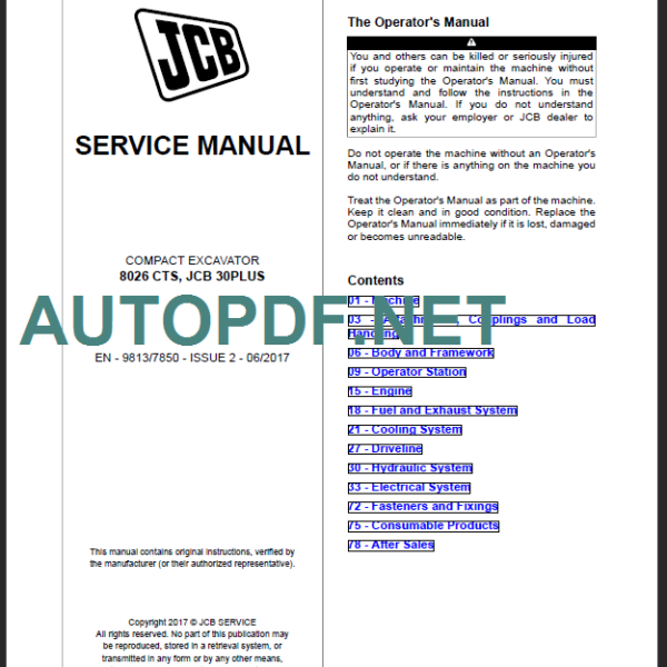 8026 CTS-JCB 30PLUS SERVICE MANUAL