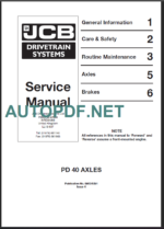 PD 40 AXLES SERVICE MANUAL