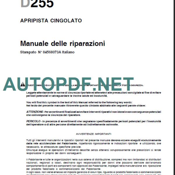 D255 REPAIR MANUAL