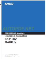 SK115DZ MARK IV OPERATOR'S MANUAL