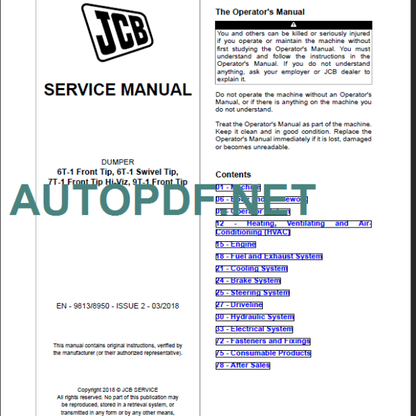 6T-1 6T-1 7T-1 Hi-Viz 9T-1 SERVICE MANUAL