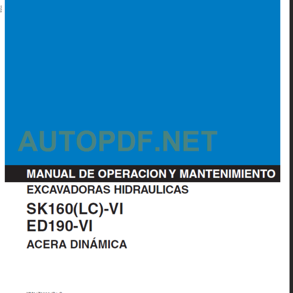 SK160LC-VI-ED190-VI MANUAL DE OPERACION