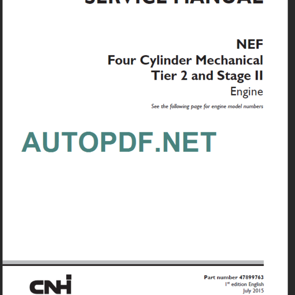 CNH NEF TIER2 SERVICE MANUAL