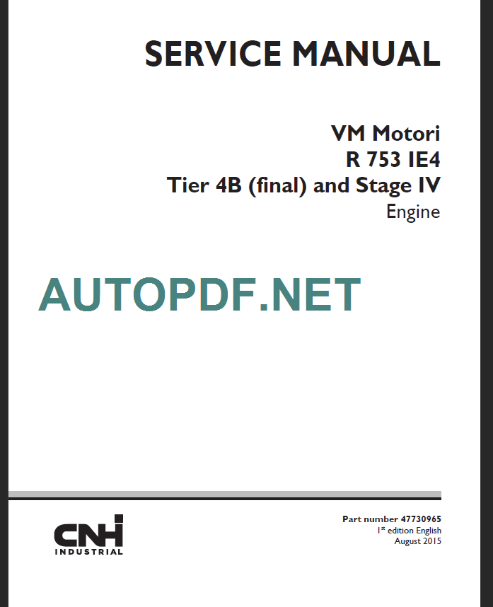 CNH R 753 SERVICE MANUAL