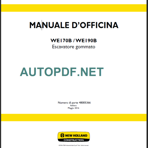 WE170B-WE190B MANUALE D’OFFICINA