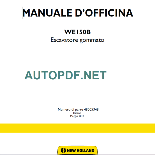 WE150B MANUALE D’OFFICINA