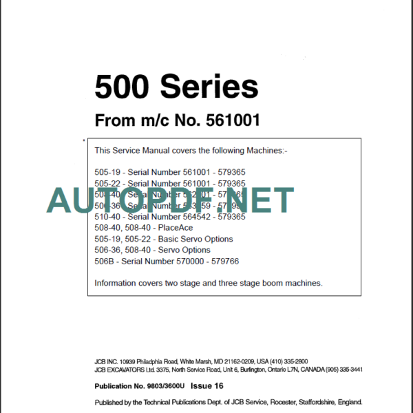 500 SERIES SERVICE MANUAL