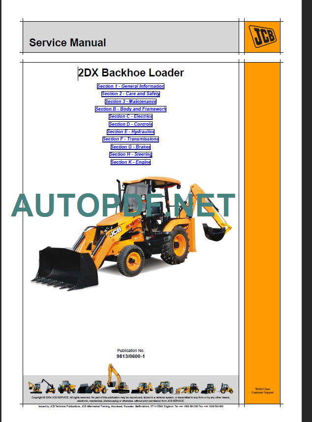 2DX BACKHOE LOADER SERVICE MANUAL