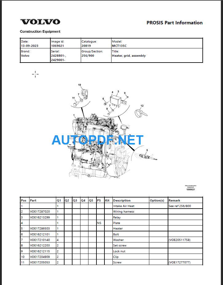 MCT135C Parts Manual