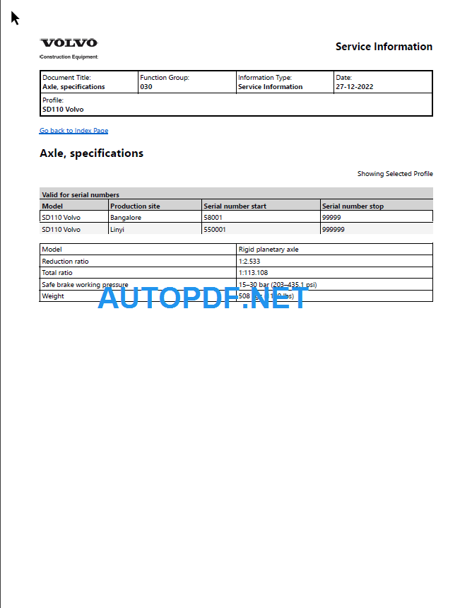 SD110 Service Repair Manual