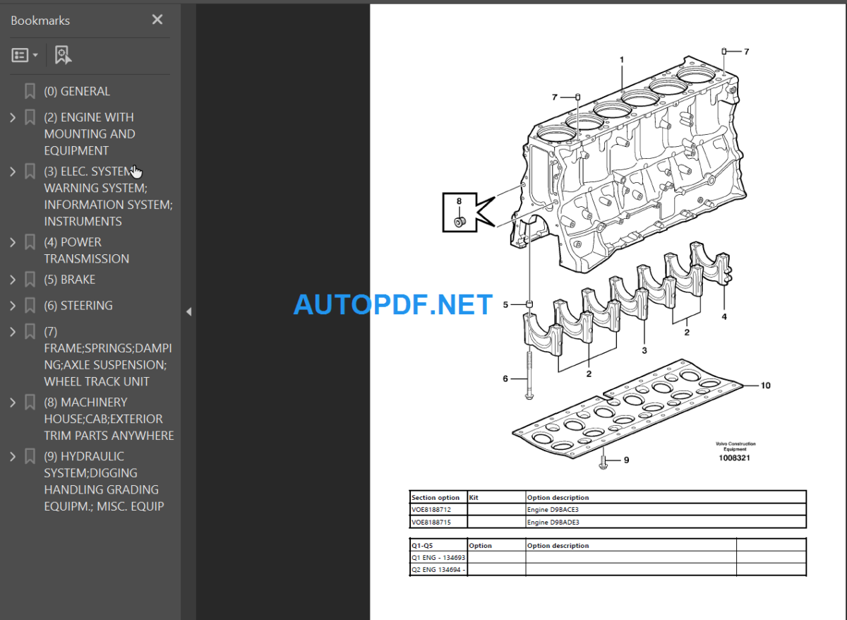 A30D Parts Catalog Manual