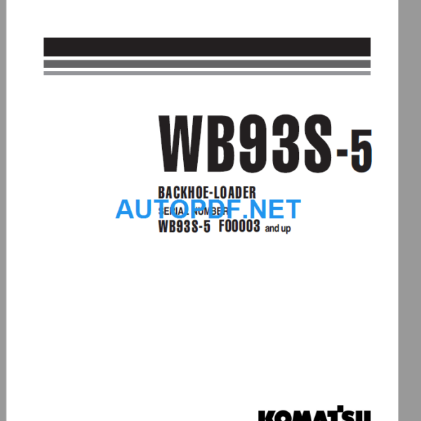 WB93S-5 Shop Manual