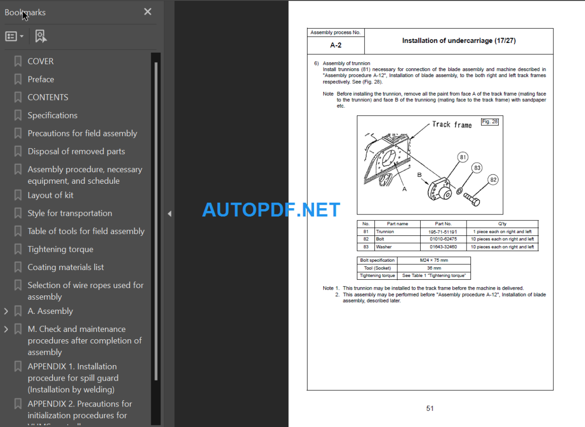 D375A-6 Field Assembly Instruction (60001 and up)