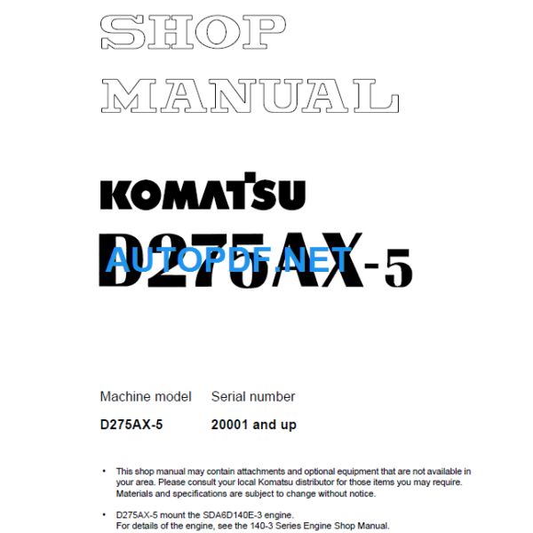 D275AX-5 Shop Manual