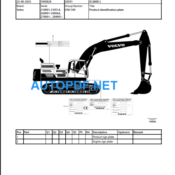 EC480D L Parts Manual