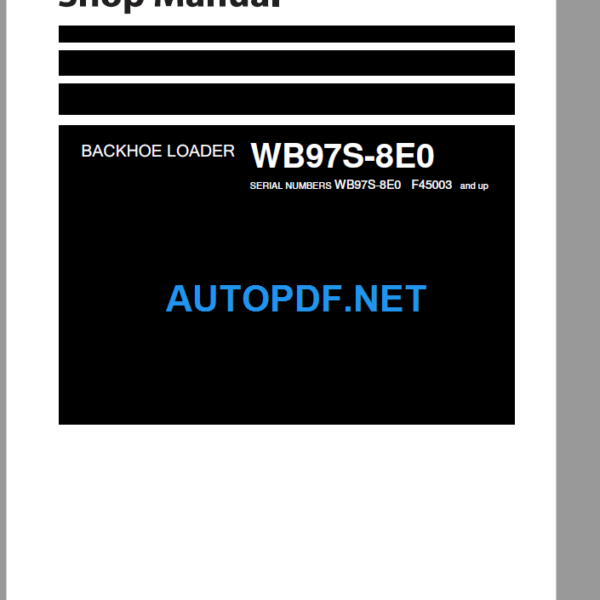 WB97S-8E0 (F45003 and up) Shop Manual