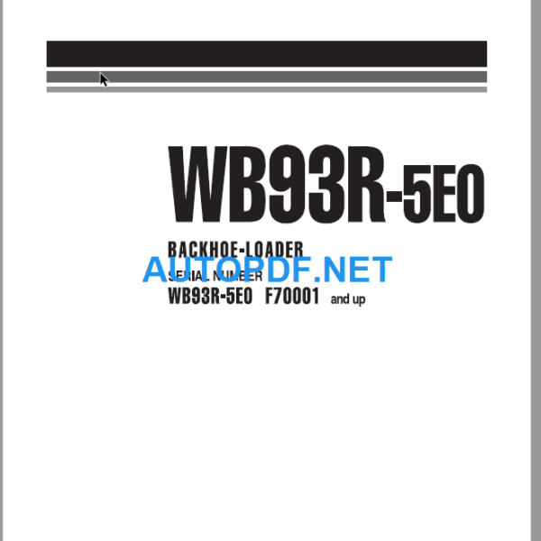 WB93R-5E0 Shop Manual (F70001 and UP)