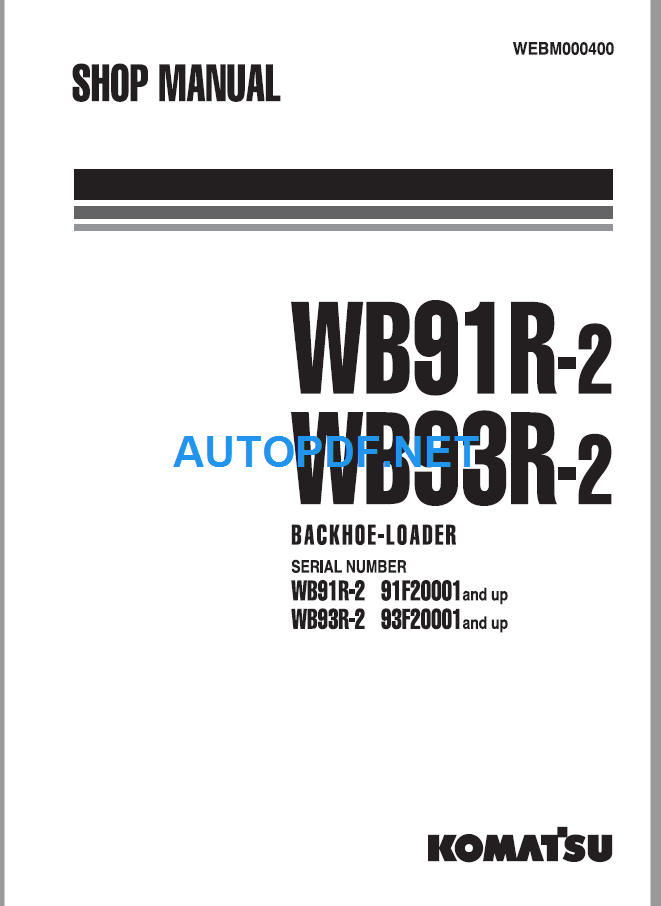 WB91R-2 Shop Manual