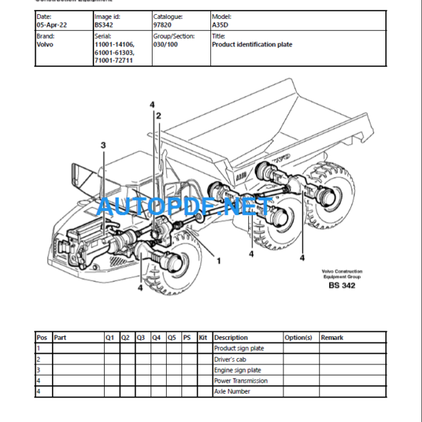 A35D Parts Manual