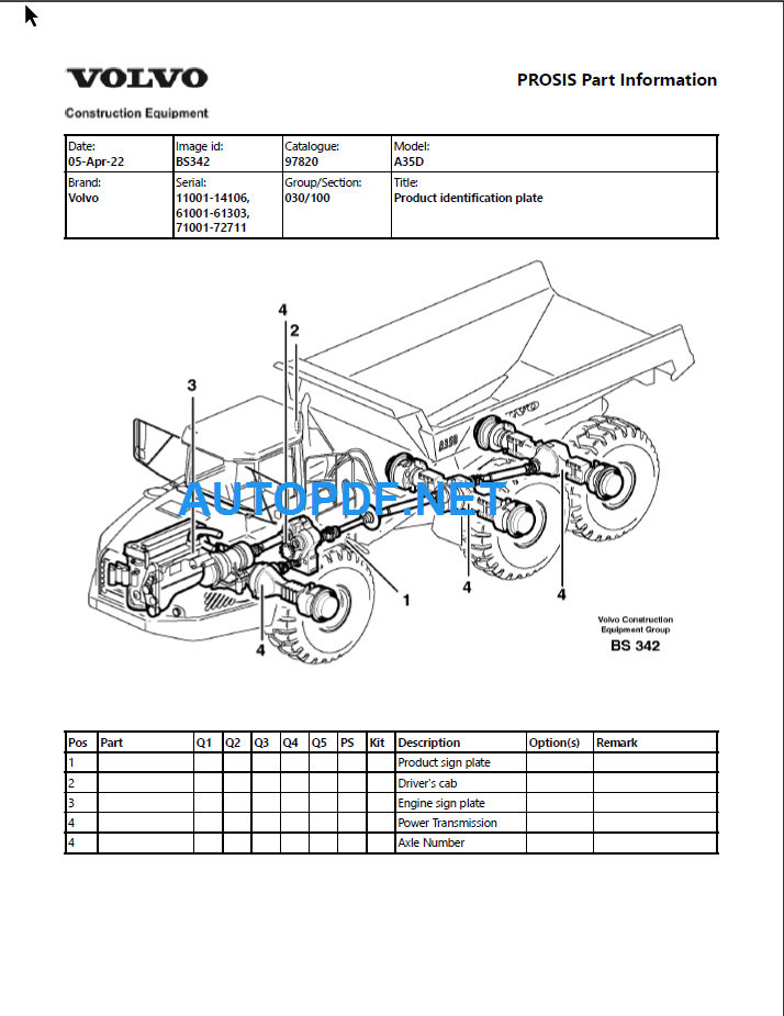 A35D Parts Manual