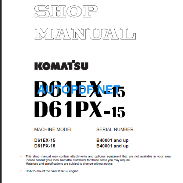 D65EX PX-15 Shop Manual