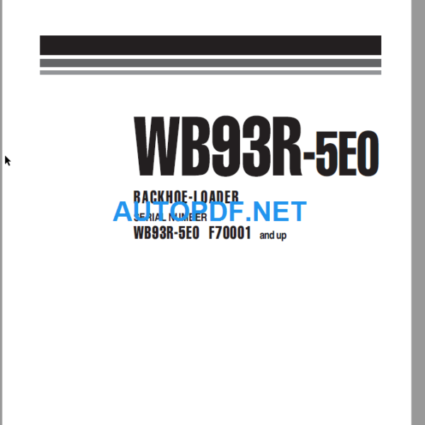 WB93R-5EO (F700001 and UP) Shop Manual