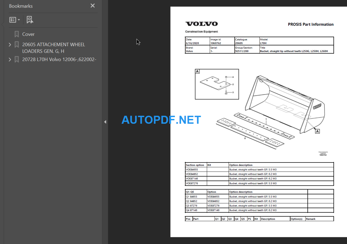 L70H Parts Catalog Manual