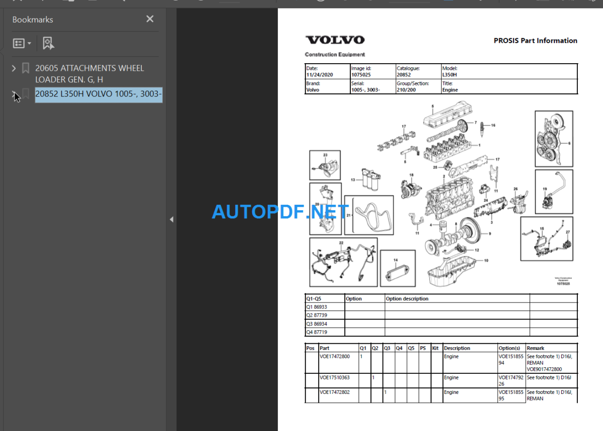 L350H Parts Manual