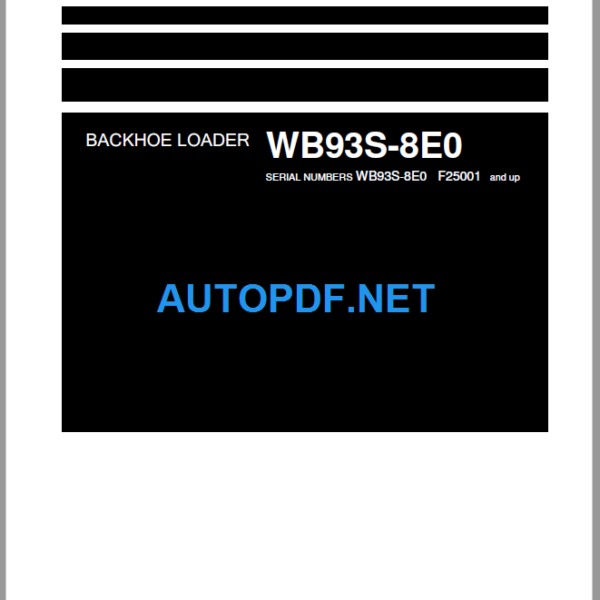 WB97S-8E0 (F45003 and up) Shop Manual