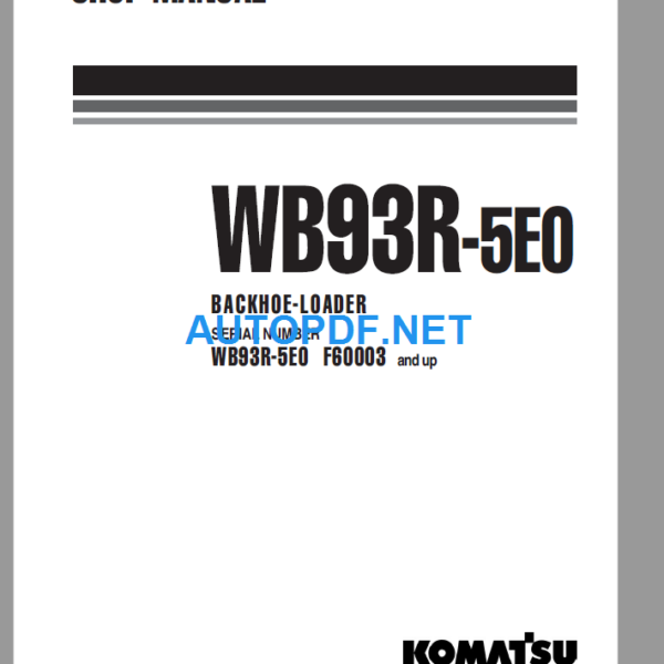 WB93R-5EO (F60003 and up) Shop Manual