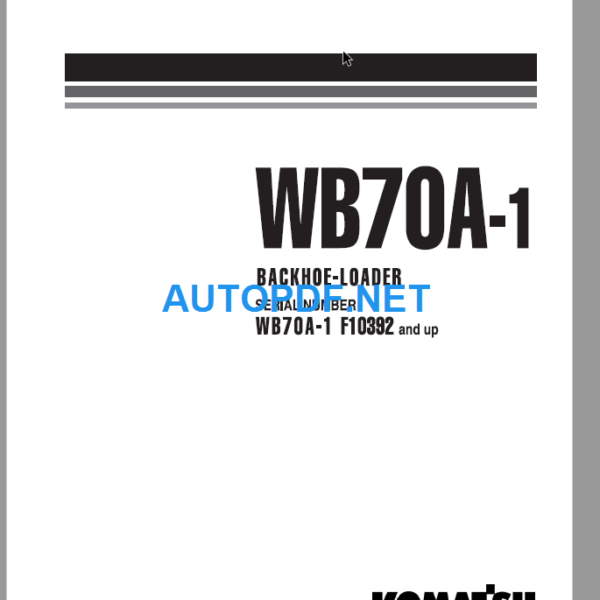 WB70A-1 (F10392 and up) Shop Manual