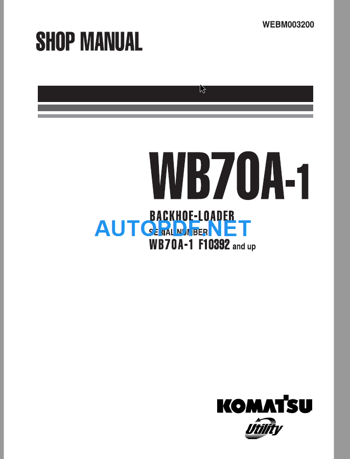 WB70A-1 (F10392 and up) Shop Manual