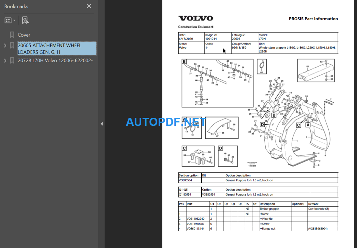 L70H Parts Catalog Manual