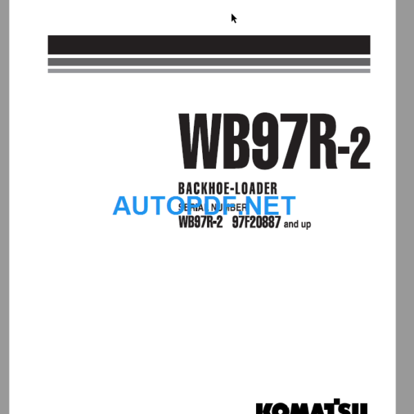 WB97R-2 (97F20887 and UP) Shop Manual