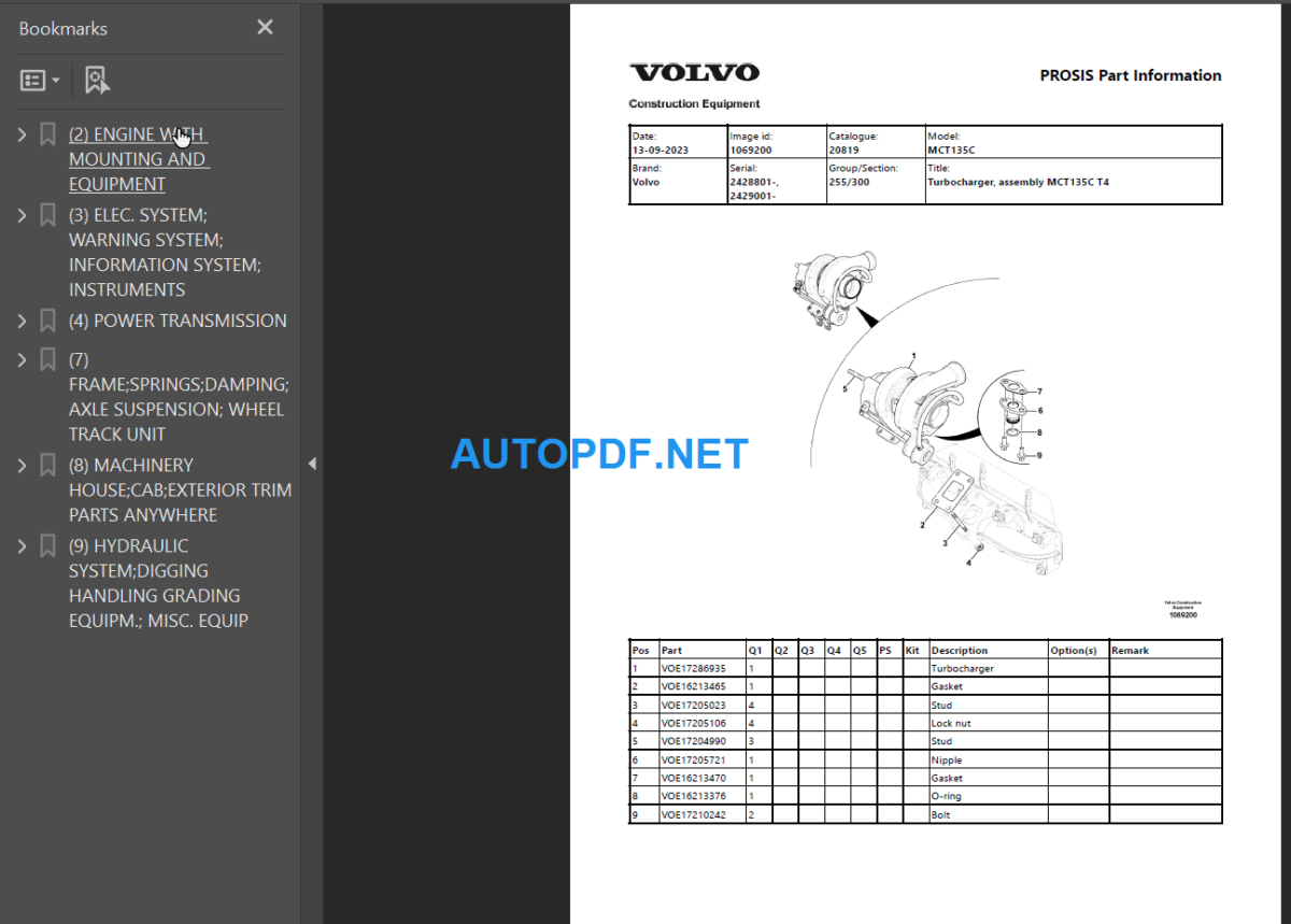 MCT135C Parts Manual