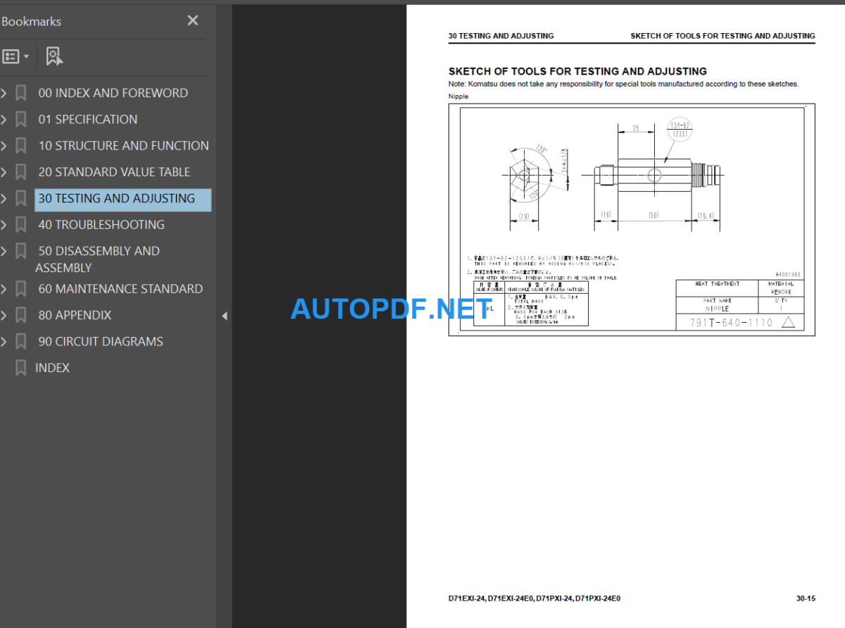 D71EXi-24 D71EXi -24E0 D71PXi-24 D71PXi-24E0 Shop Manual