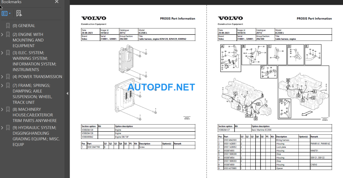 EC250E L Parts Manual