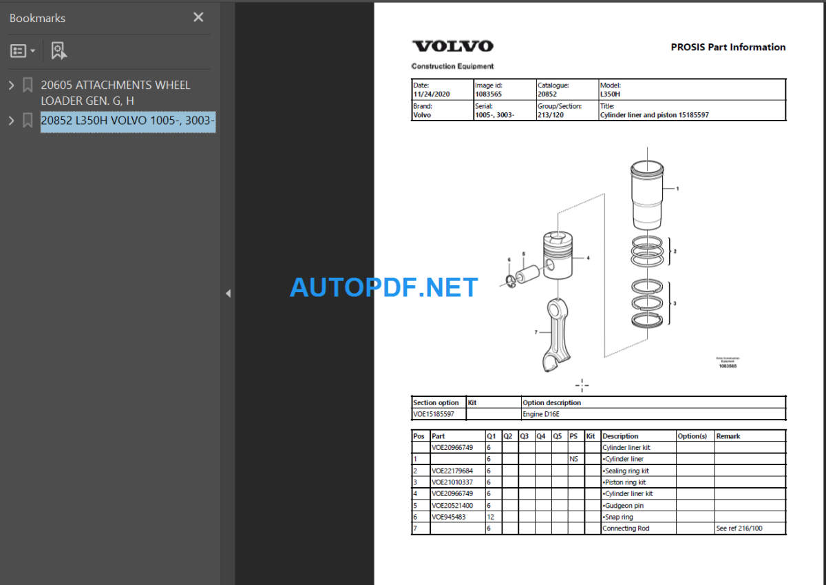 L350H Parts Manual