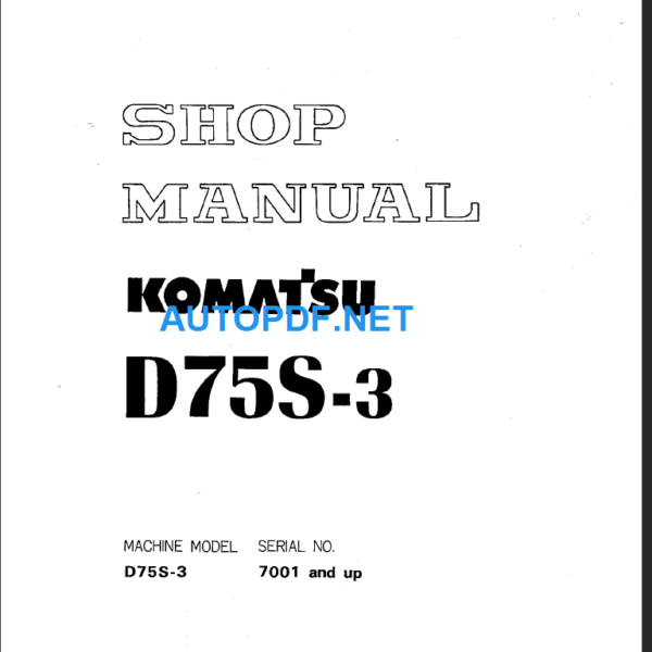 D75S-3 Shop Manual