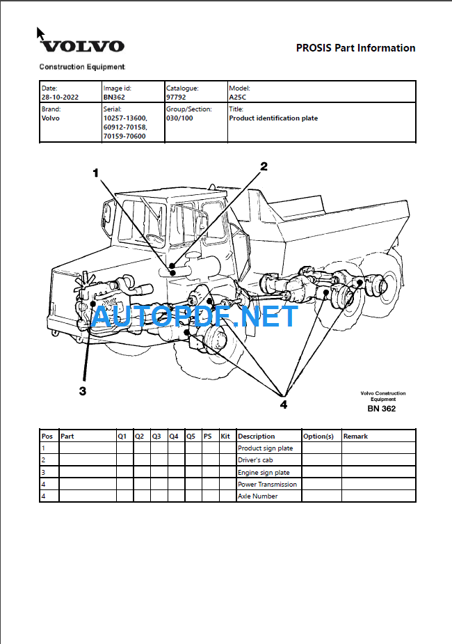 A25C Parts Manual