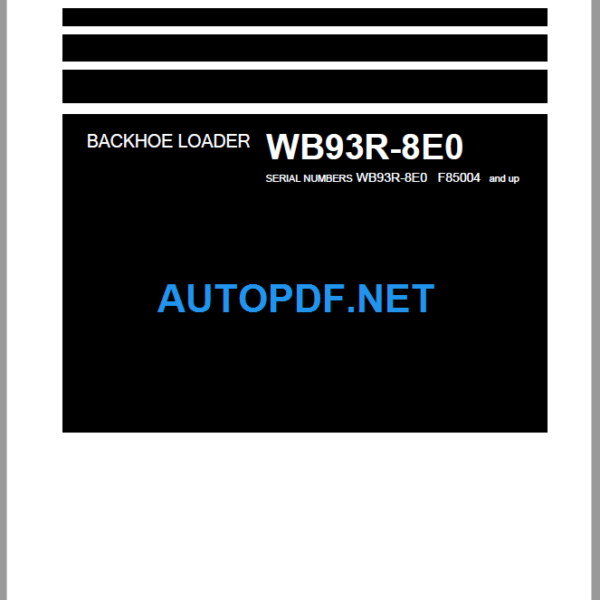 WB93R-8E0 (F85004 and up) Shop Manual