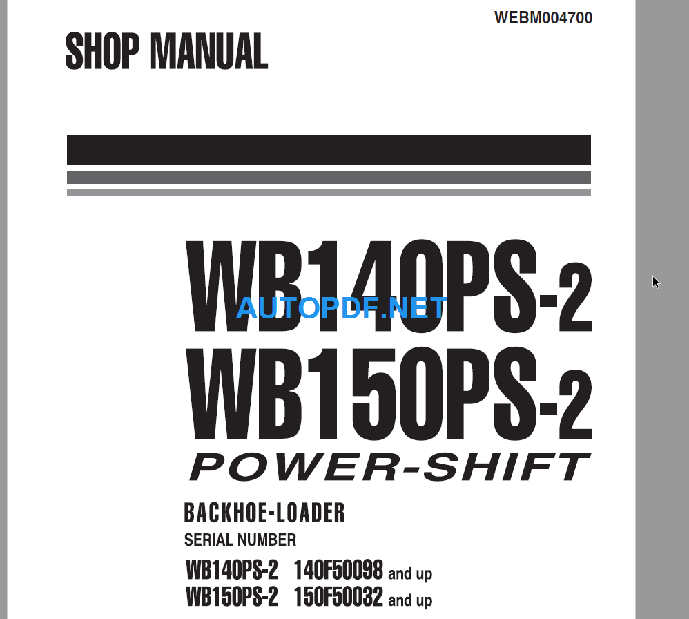 WB140PS-2 WB150PS-2 Shop Manual