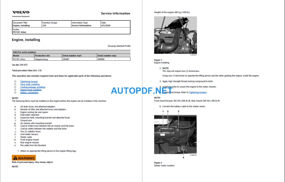 PF2181 Wheeled Paver Service Repair Manual