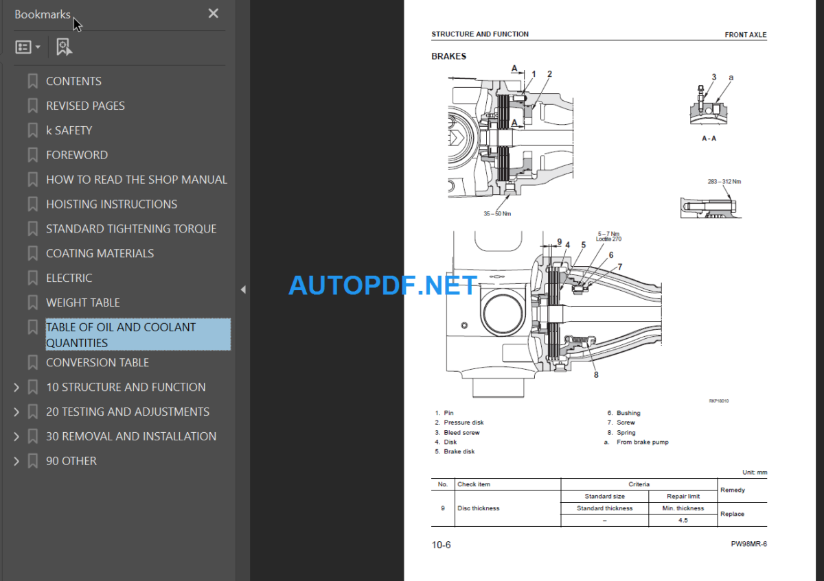 PW98MR-6 (F00003 and up) Shop Manual