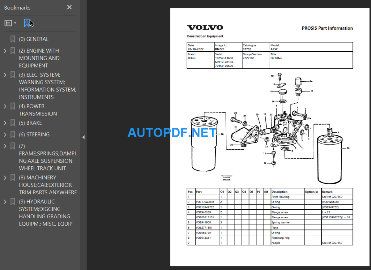 A25C Parts Manual