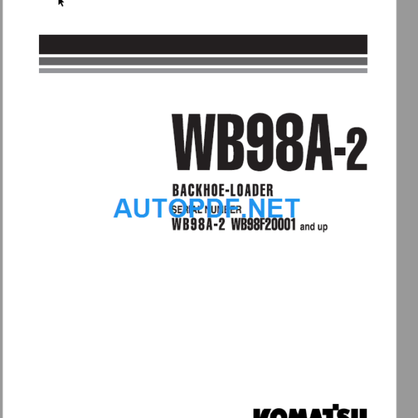 WB98A-2 (WB98F20001 and UP) Shop Manual