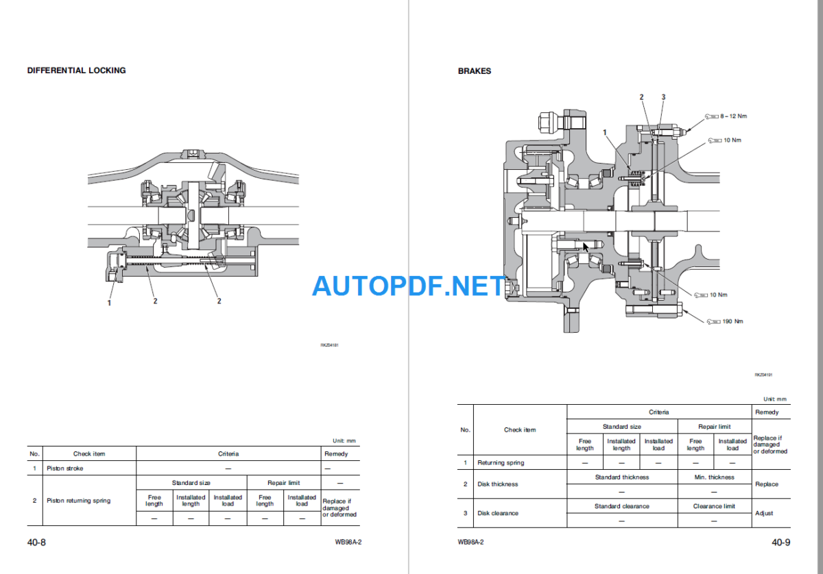 WB98A-2 (WB98F20001 and UP) Shop Manual